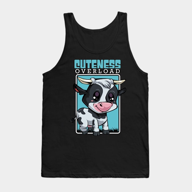 Cow - Cuteness Overload - Cute Kawaii Cattle Tank Top by Lumio Gifts